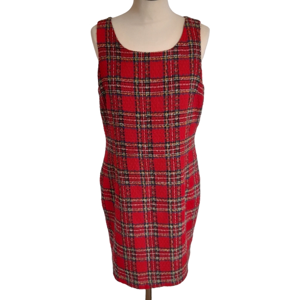 Vintage Red Tartan Shift Dress - Picture 1 of 8